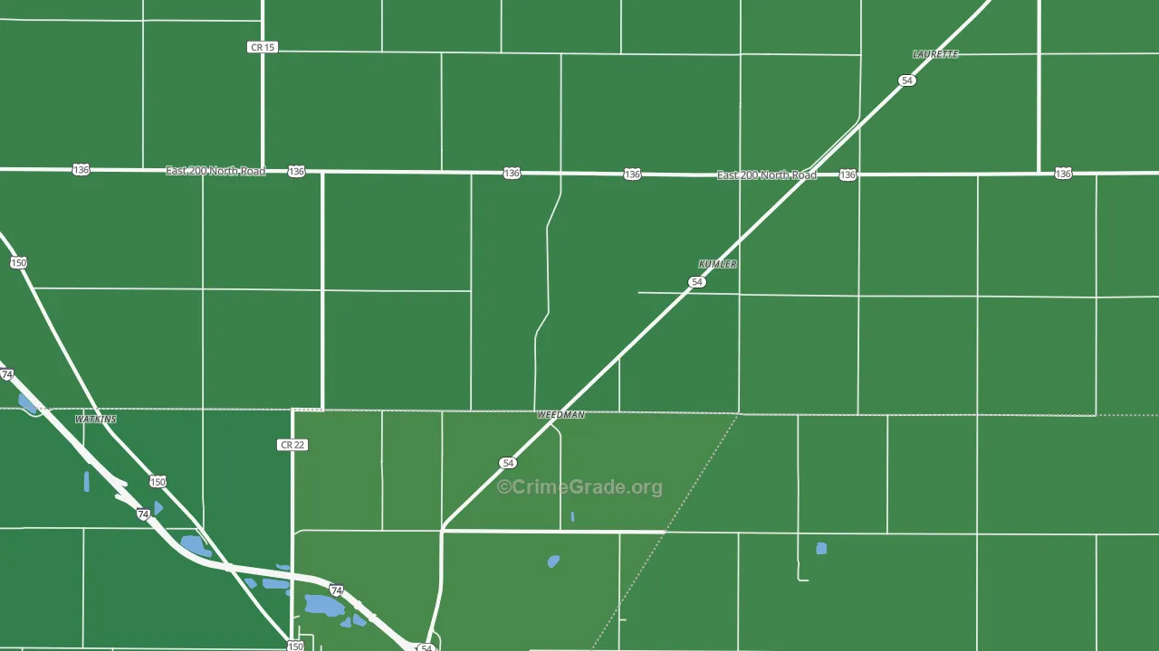 Kumler, IL Map of Vehicle Theft Rates