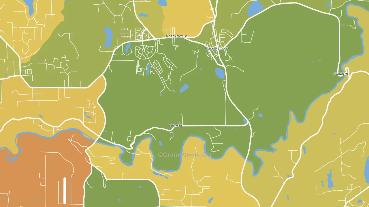 Kummer, WA Map of Vehicle Theft Rates