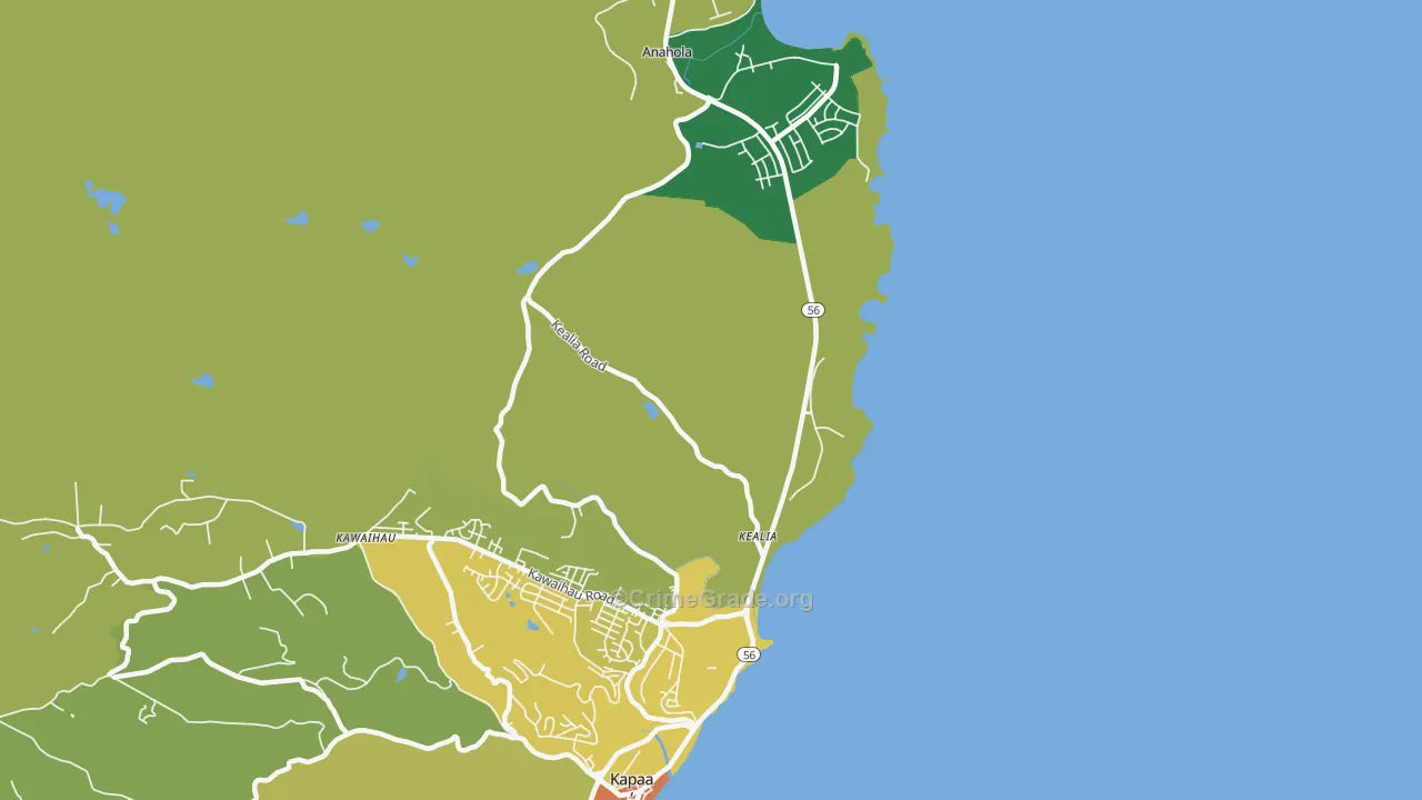 Kumukumu, HI Map of Vehicle Theft Rates