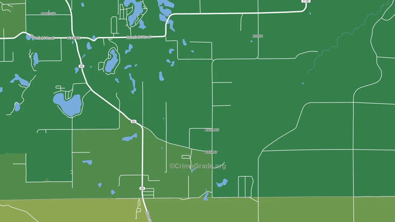 Kurtz, MI Map of Vehicle Theft Rates