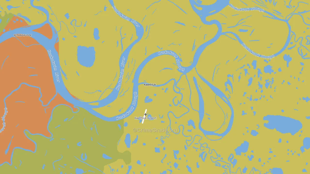 Kwethluk, AK Map of Vehicle Theft Rates