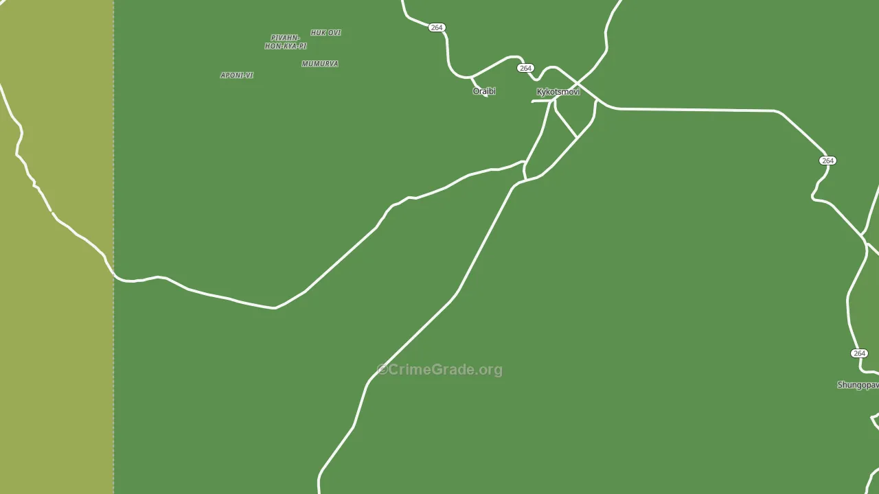 Kykotsmovi Village, AZ Map of Vehicle Theft Rates