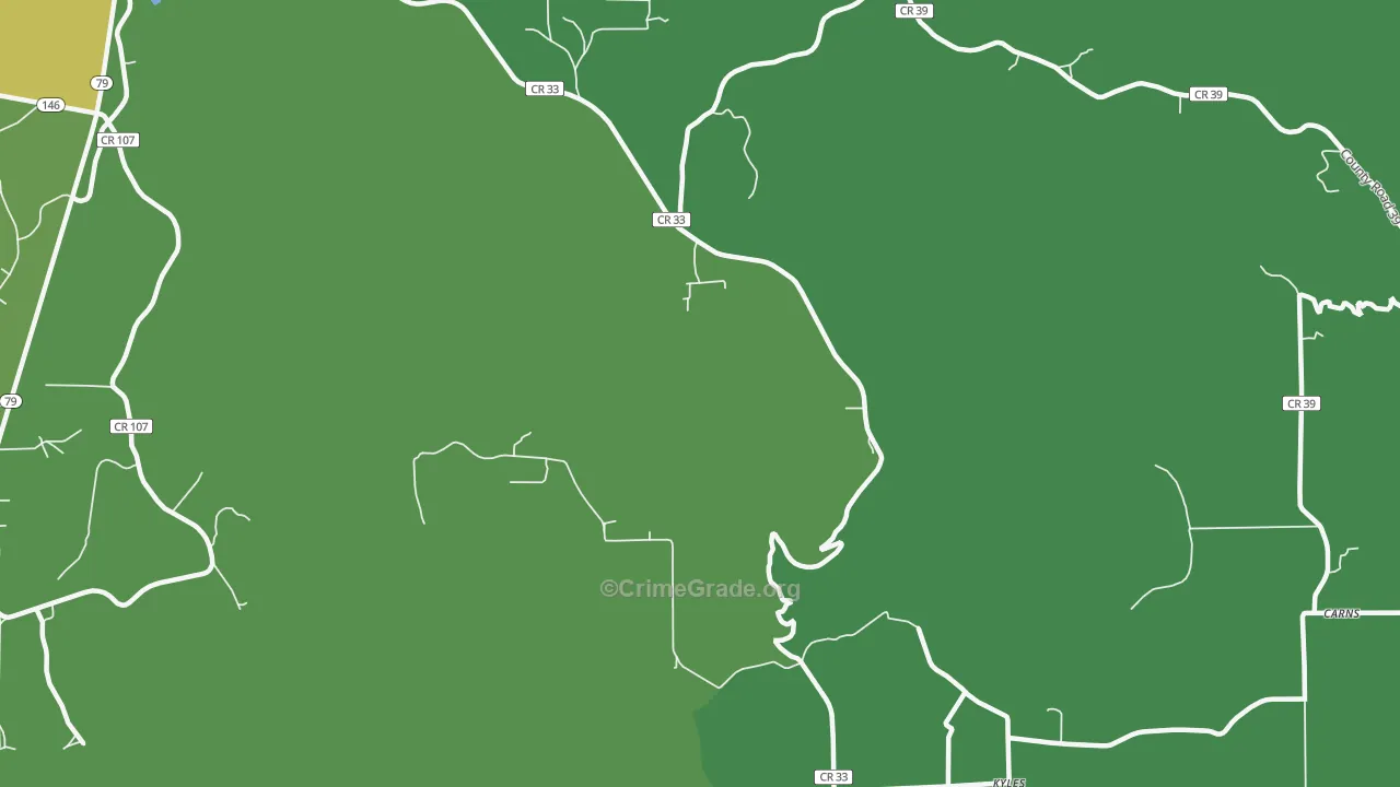 Kyles, AL Map of Vehicle Theft Rates