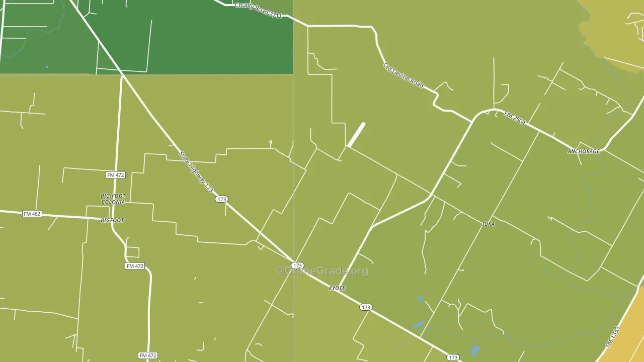 Kyote, TX Map of Vehicle Theft Rates