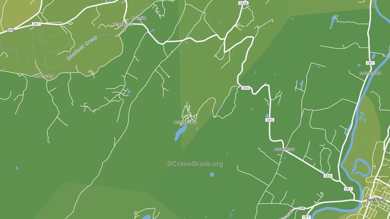 Kyserike, NY Map of Vehicle Theft Rates