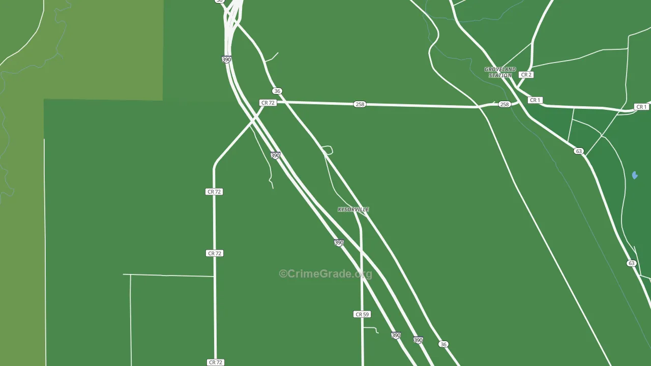 Kysorville, NY Map of Vehicle Theft Rates