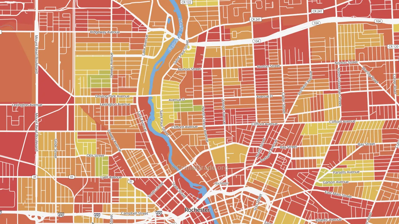 La Avenida, Rochester, NY Map of Vehicle Theft Rates