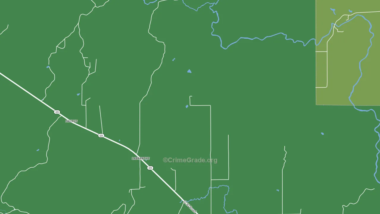 La Branch, MI Map of Vehicle Theft Rates