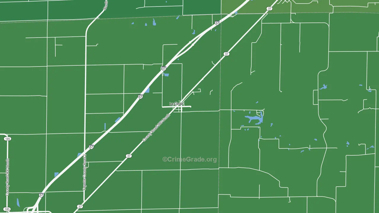 La Clede, IL Map of Vehicle Theft Rates