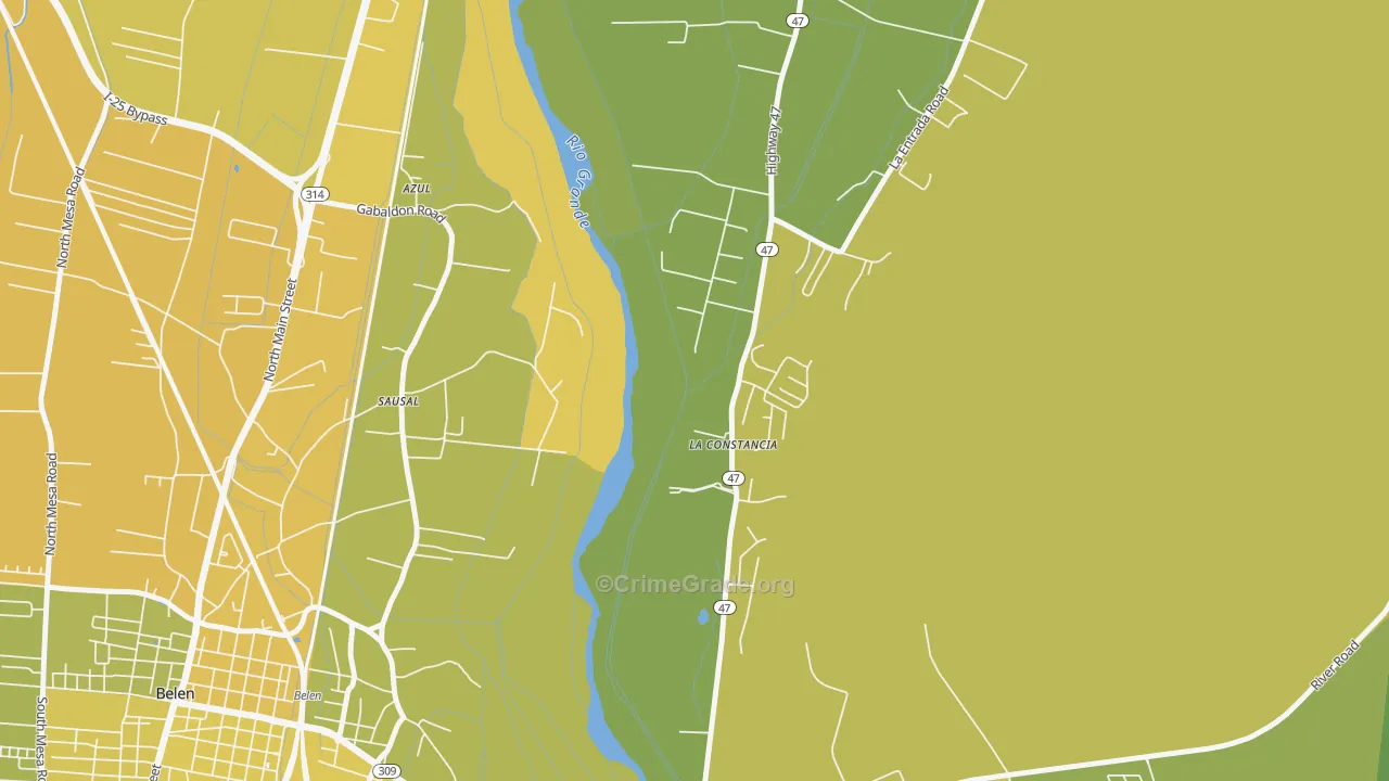 La Constancia, NM Map of Vehicle Theft Rates
