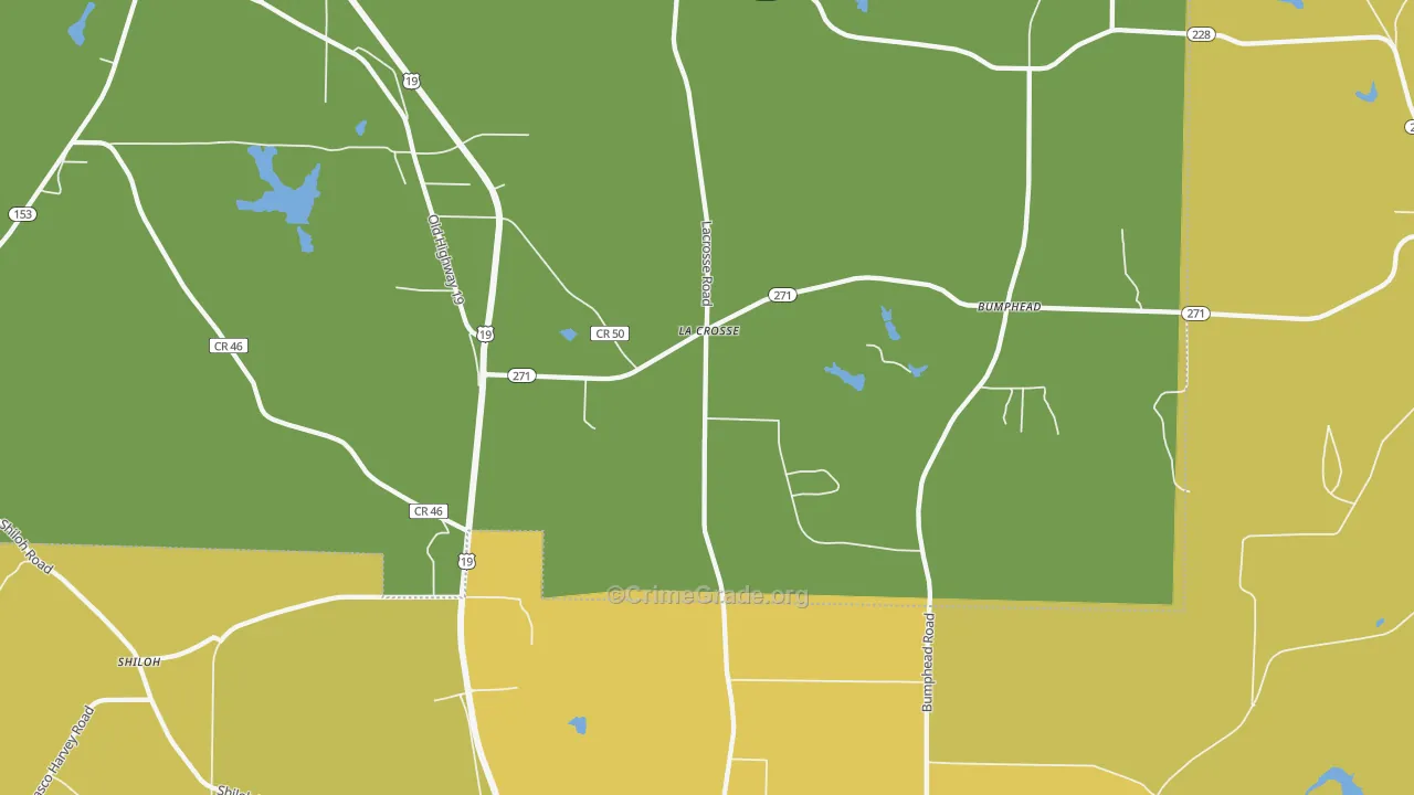La Crosse, GA Map of Vehicle Theft Rates