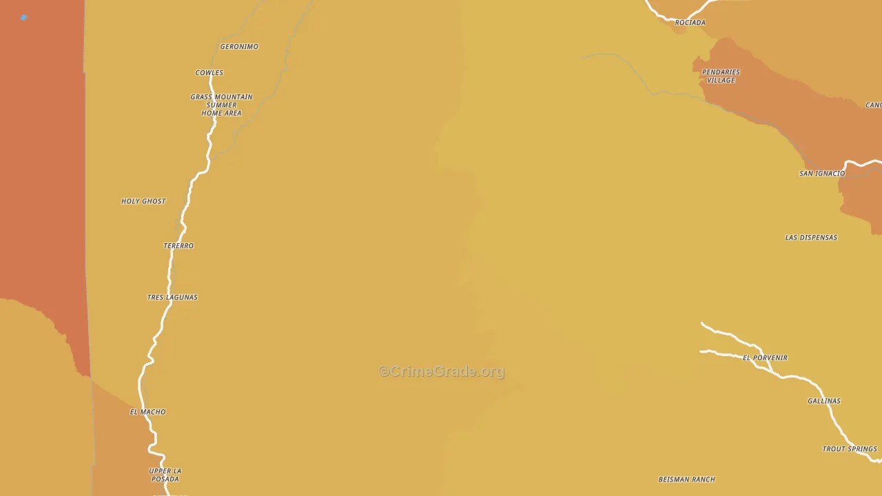 La Cueva, NM Map of Vehicle Theft Rates