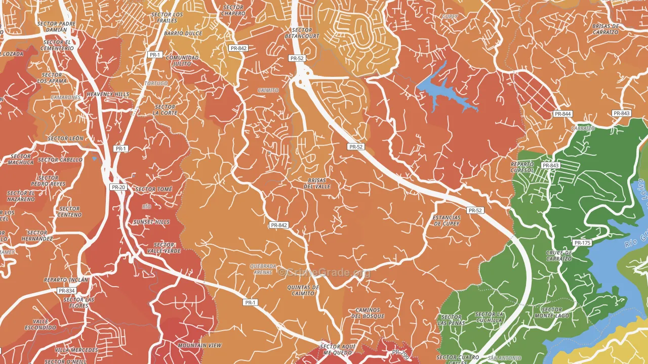 La Cumbre, PR Map of Vehicle Theft Rates