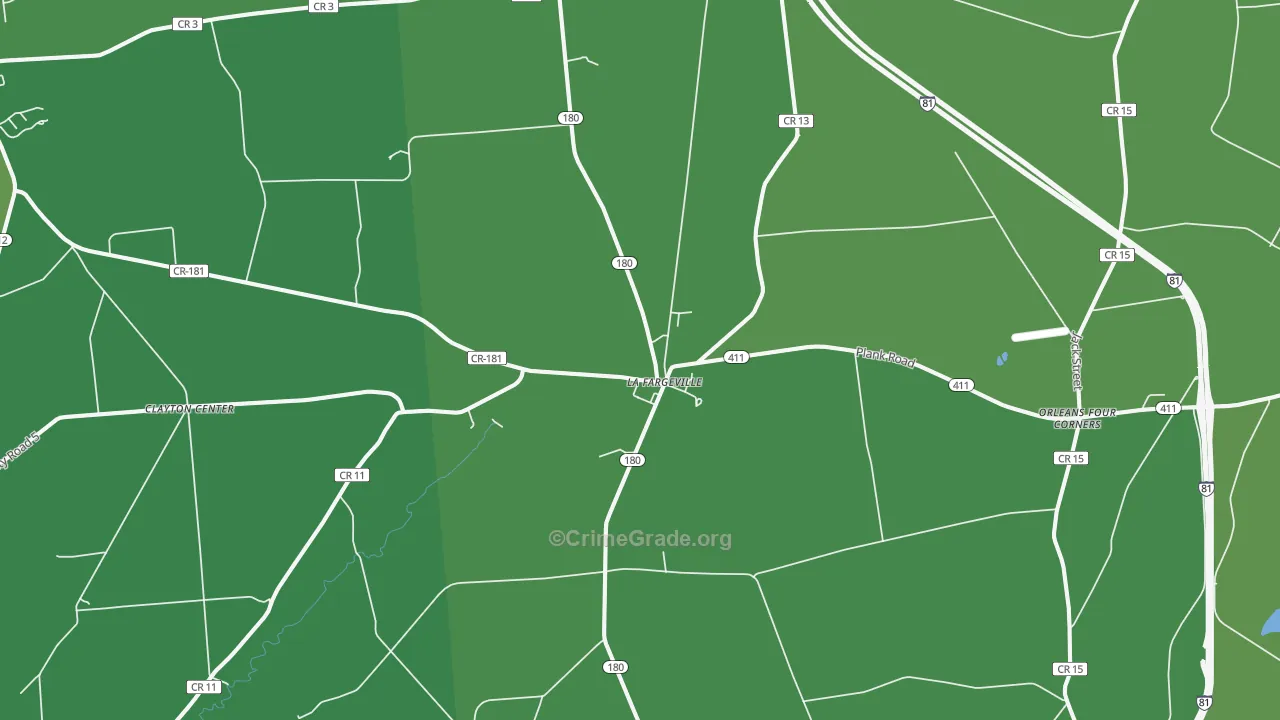 La Fargeville, NY Map of Vehicle Theft Rates