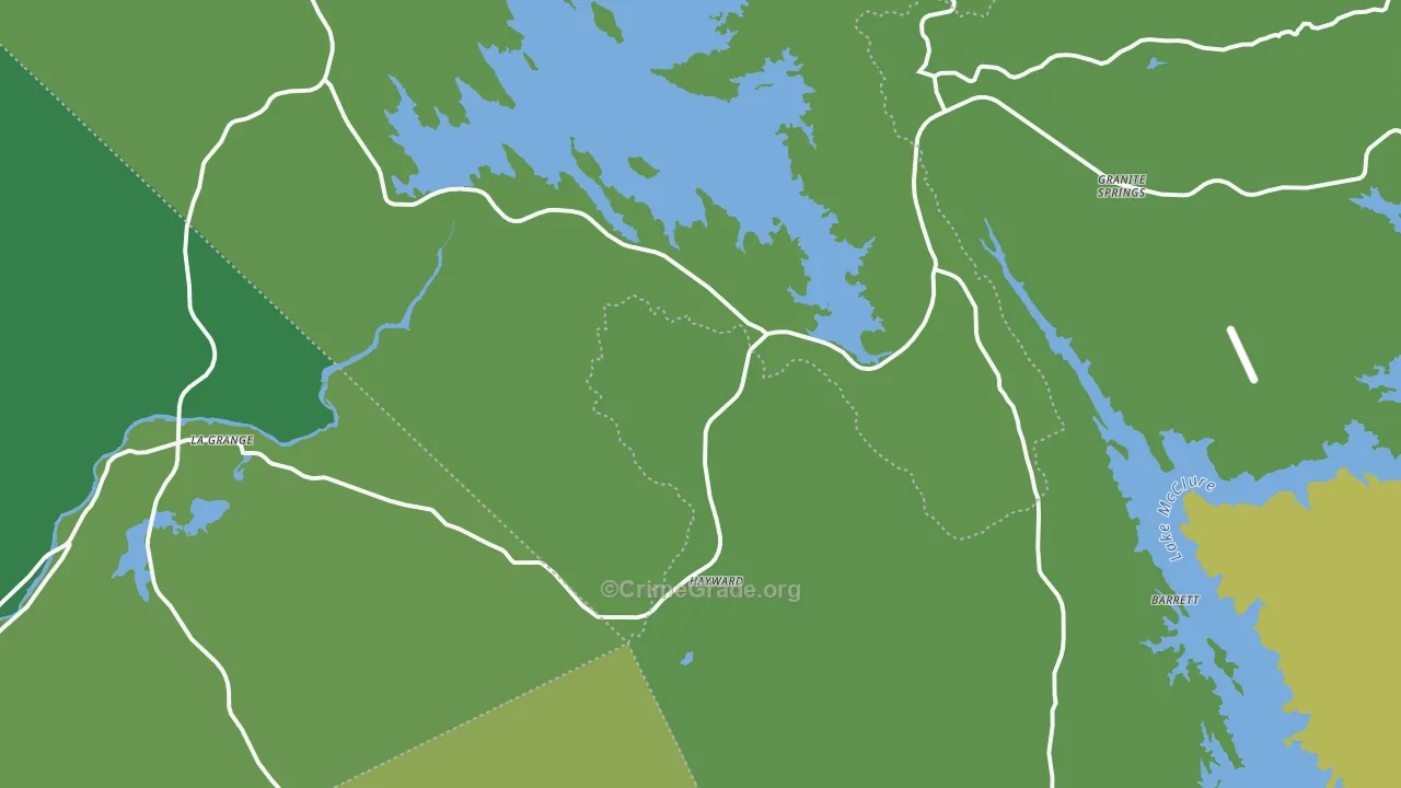 La Grange, CA Map of Vehicle Theft Rates