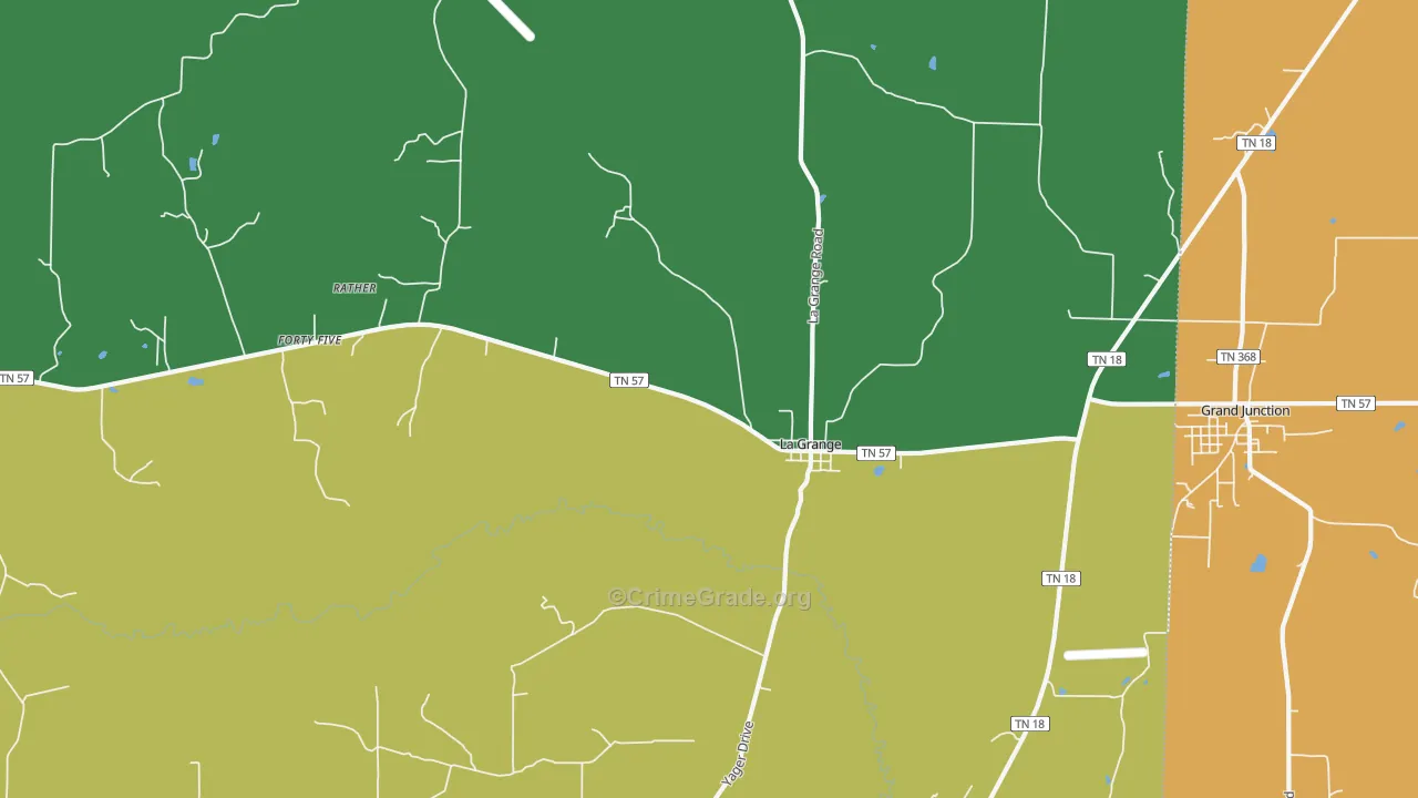 La Grange, TN Map of Vehicle Theft Rates