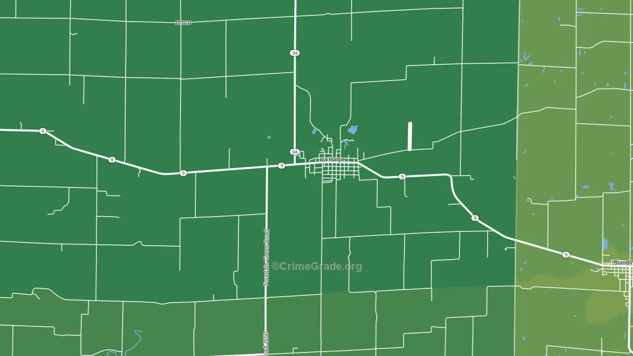 La Harpe, IL Map of Vehicle Theft Rates