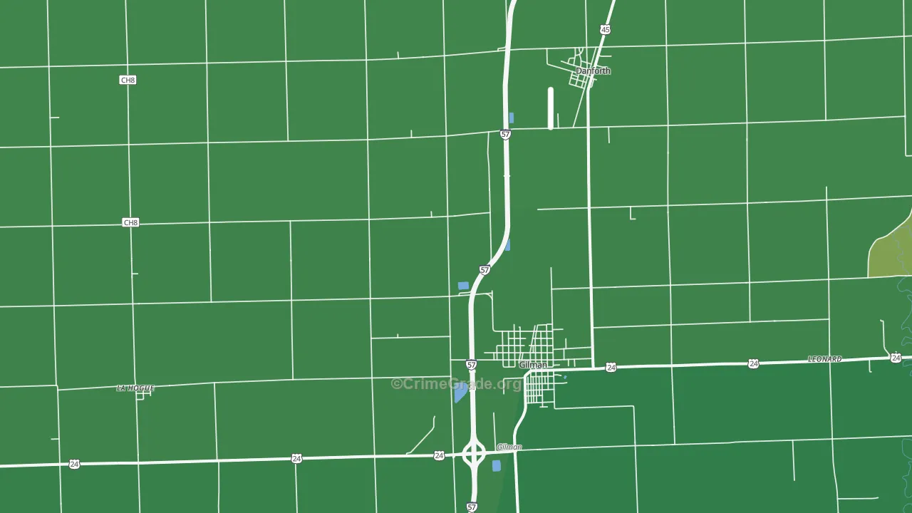 La Hogue, IL Map of Vehicle Theft Rates