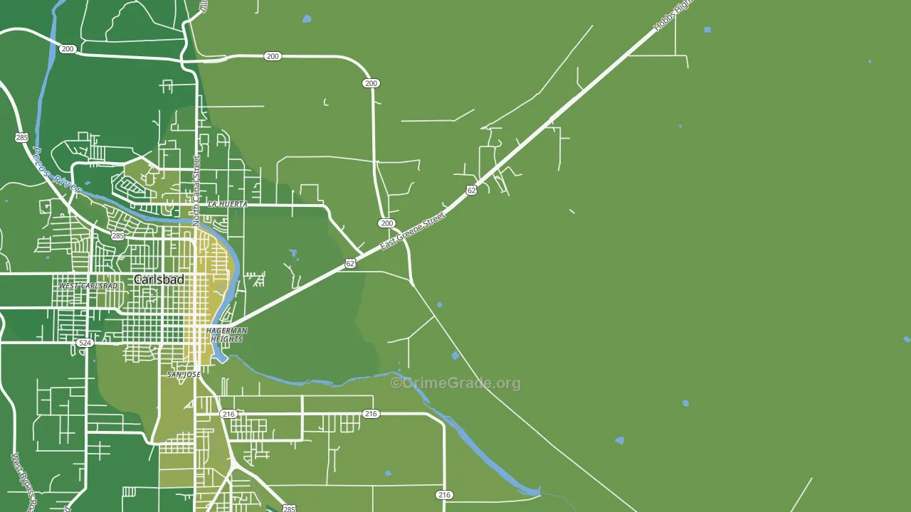 La Huerta, NM Map of Vehicle Theft Rates
