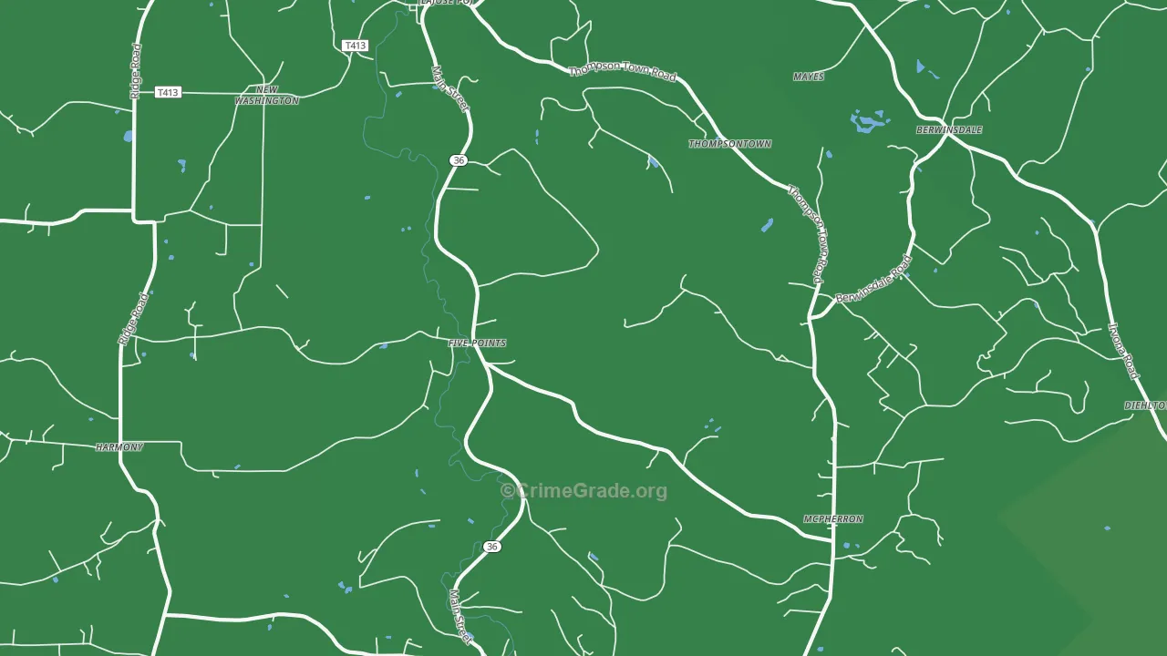 La Jose, PA Map of Vehicle Theft Rates