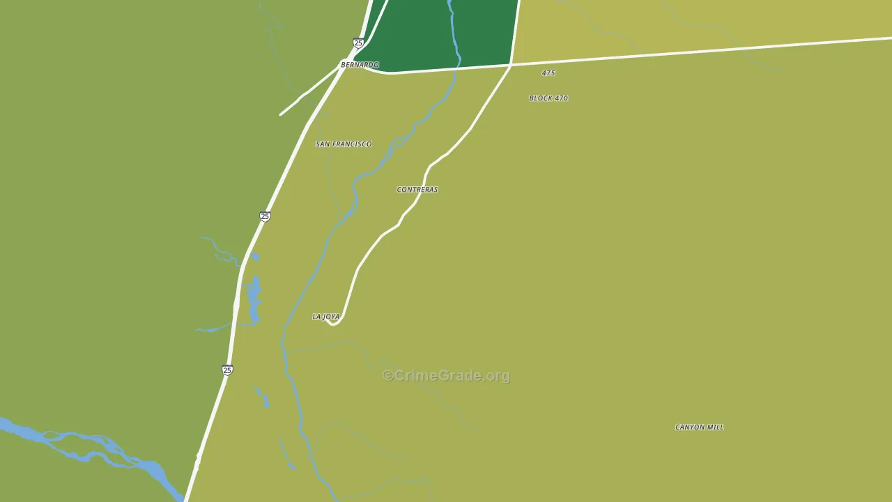 La Joya, NM Map of Vehicle Theft Rates