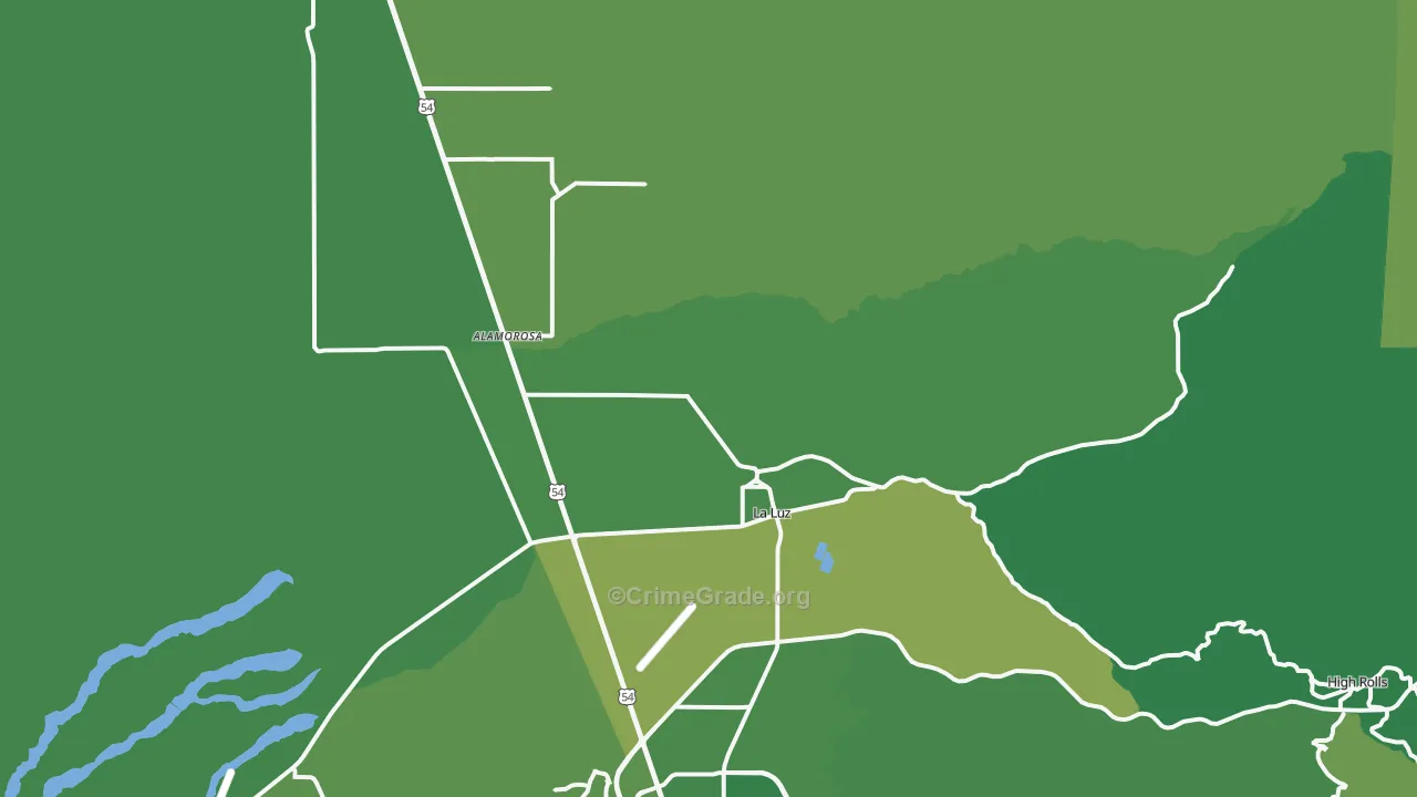 La Luz, NM Map of Vehicle Theft Rates