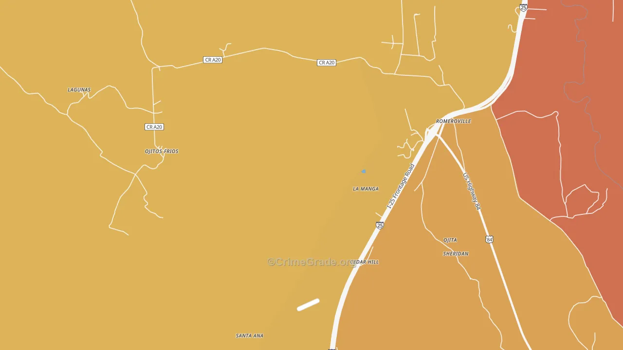 La Manga, NM Map of Vehicle Theft Rates