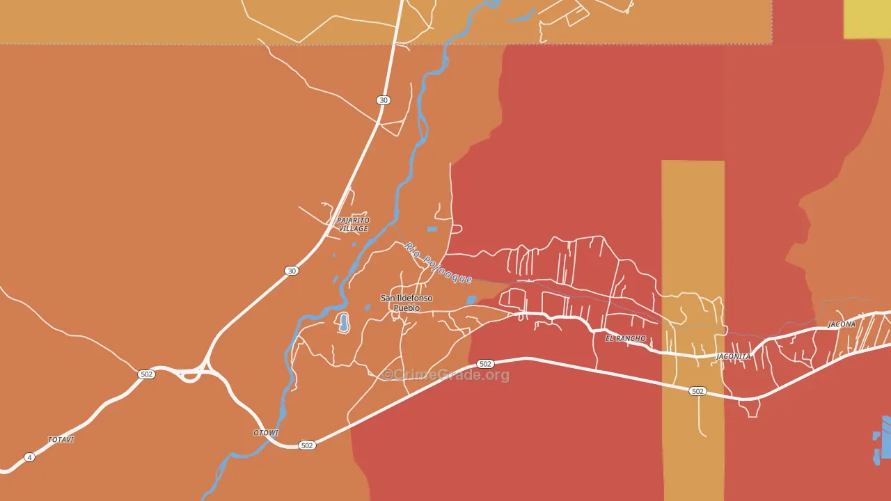 La Mesilla, NM Map of Vehicle Theft Rates
