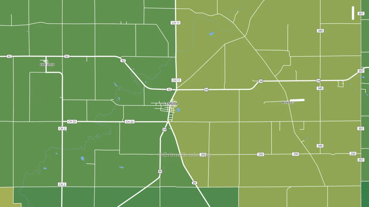 La Moille, IL Map of Vehicle Theft Rates