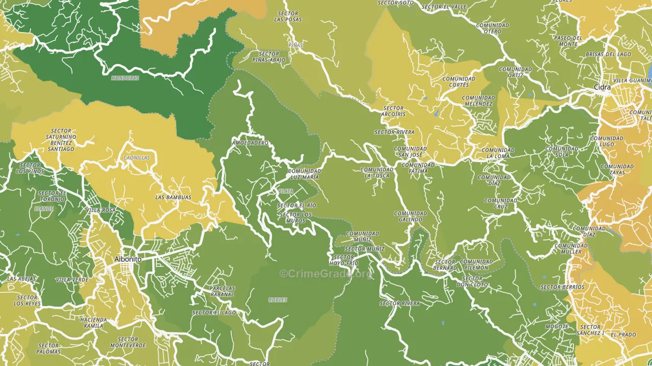 La Plata, PR Map of Vehicle Theft Rates
