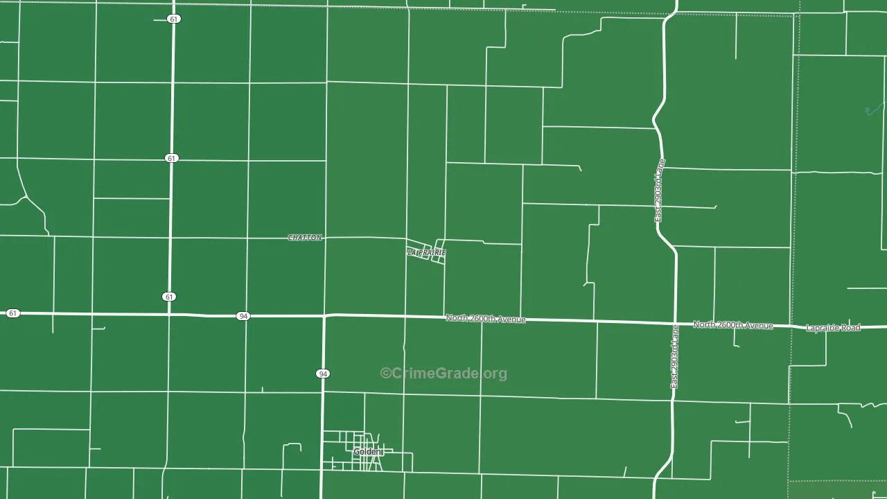 La Prairie, IL Map of Vehicle Theft Rates