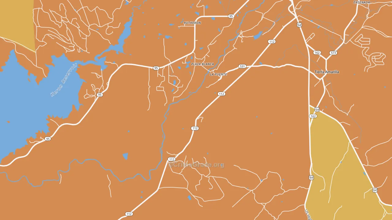 La Puente, NM Map of Vehicle Theft Rates