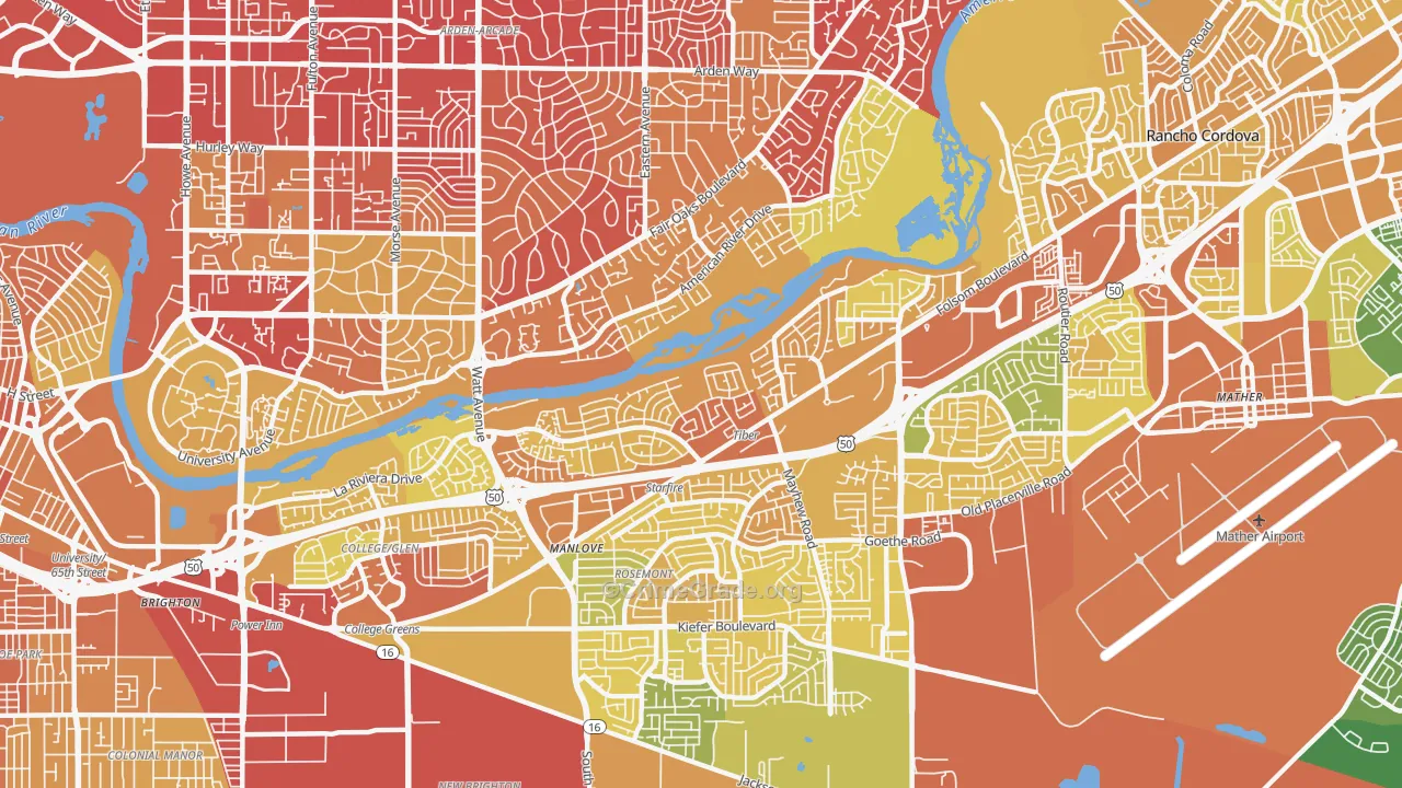 La Riviera, CA Map of Vehicle Theft Rates