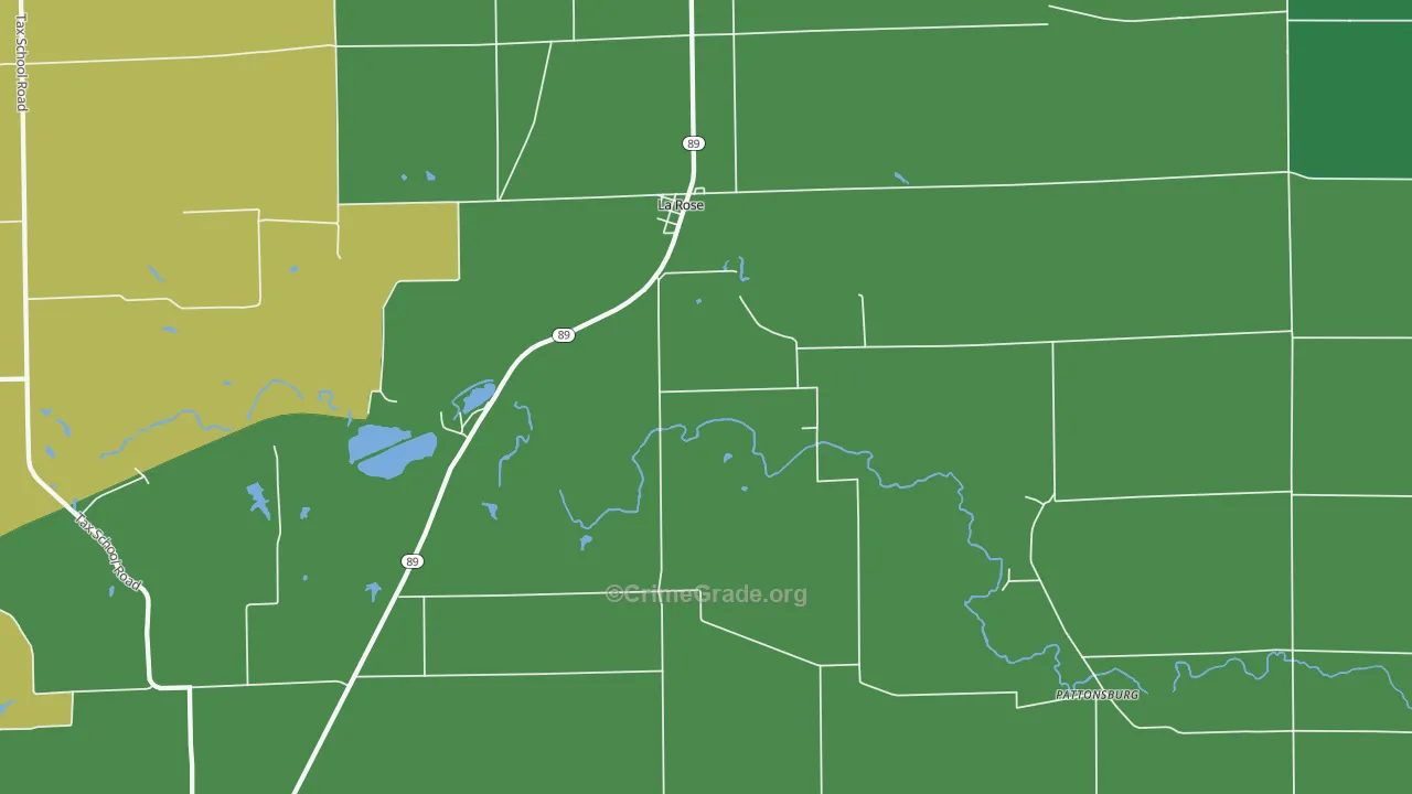La Rose, IL Map of Vehicle Theft Rates