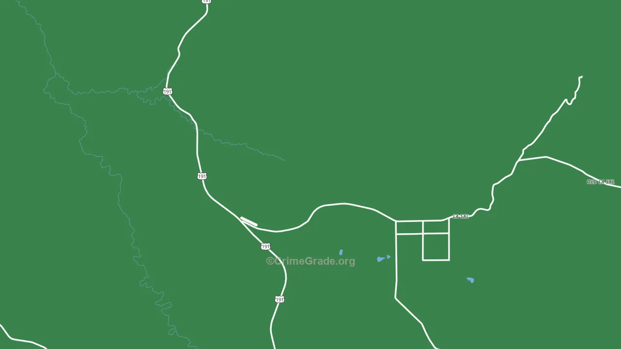 La Sal, UT Map of Vehicle Theft Rates