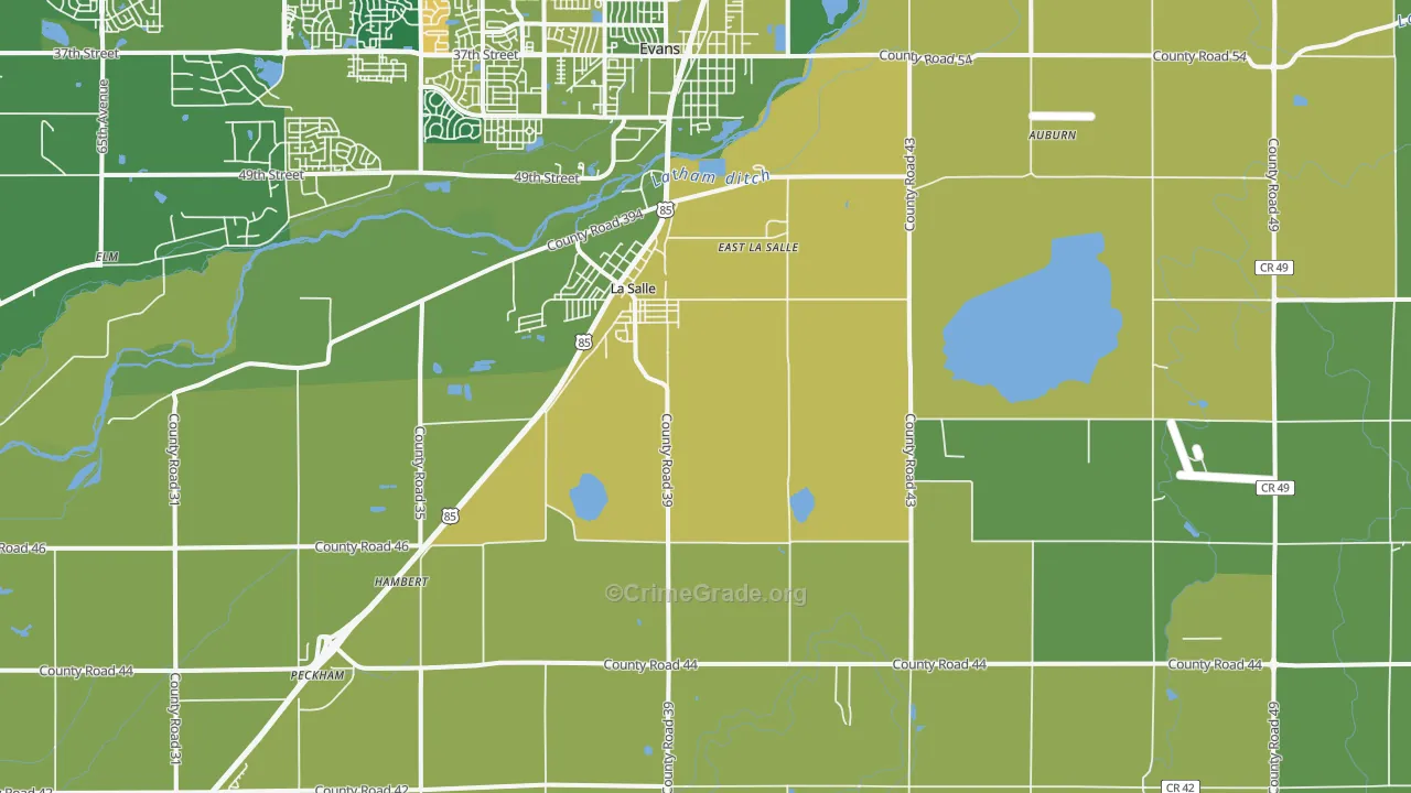 La Salle, CO Map of Vehicle Theft Rates