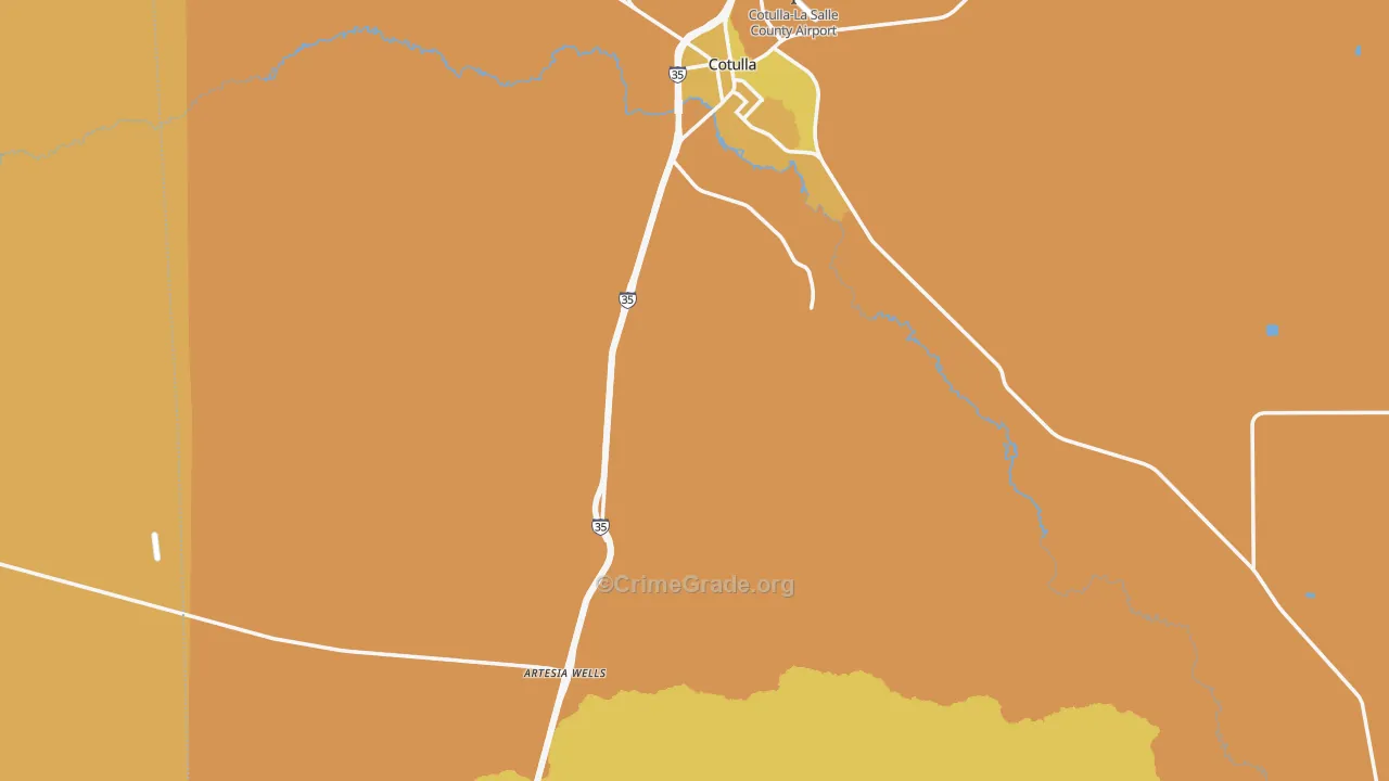 La Salle County, TX Map of Vehicle Theft Rates