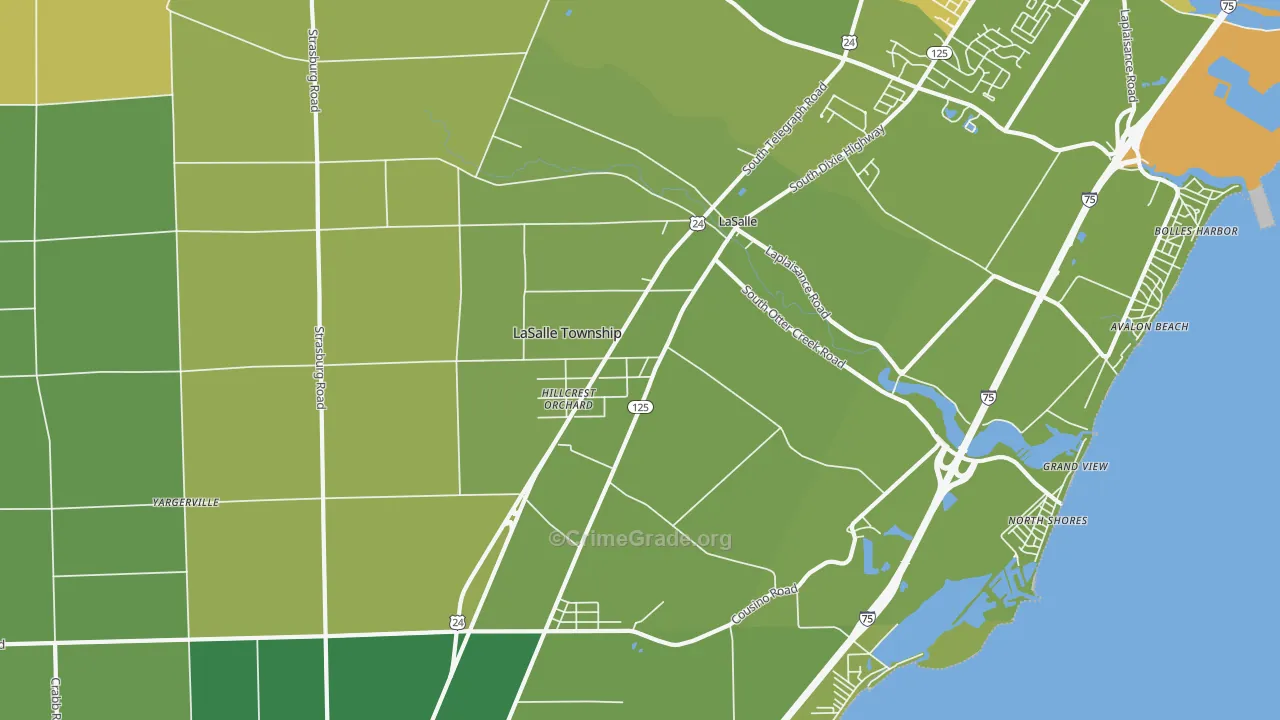 La Salle, MI Map of Vehicle Theft Rates