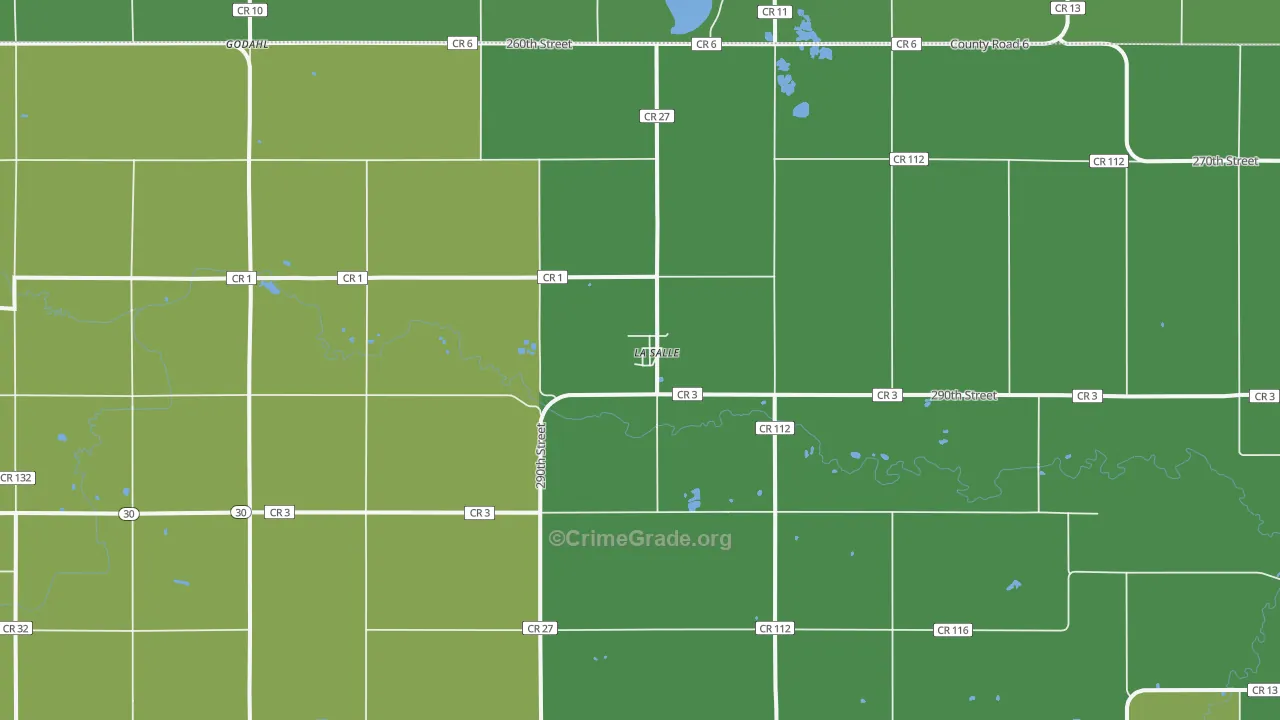 La Salle, MN Map of Vehicle Theft Rates