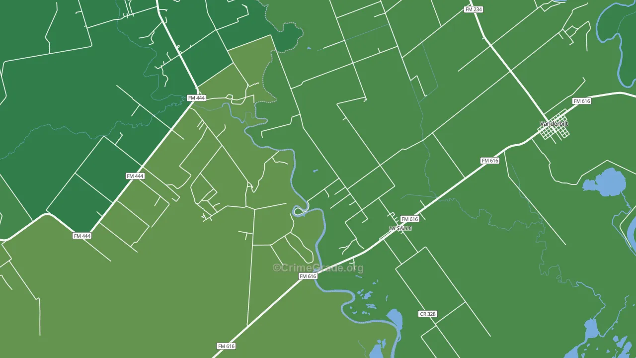 La Salle, TX Map of Vehicle Theft Rates