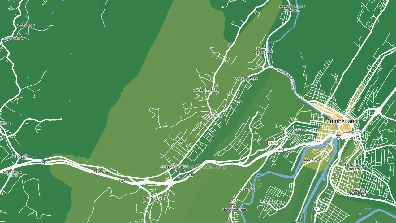 La Vale, MD Map of Vehicle Theft Rates