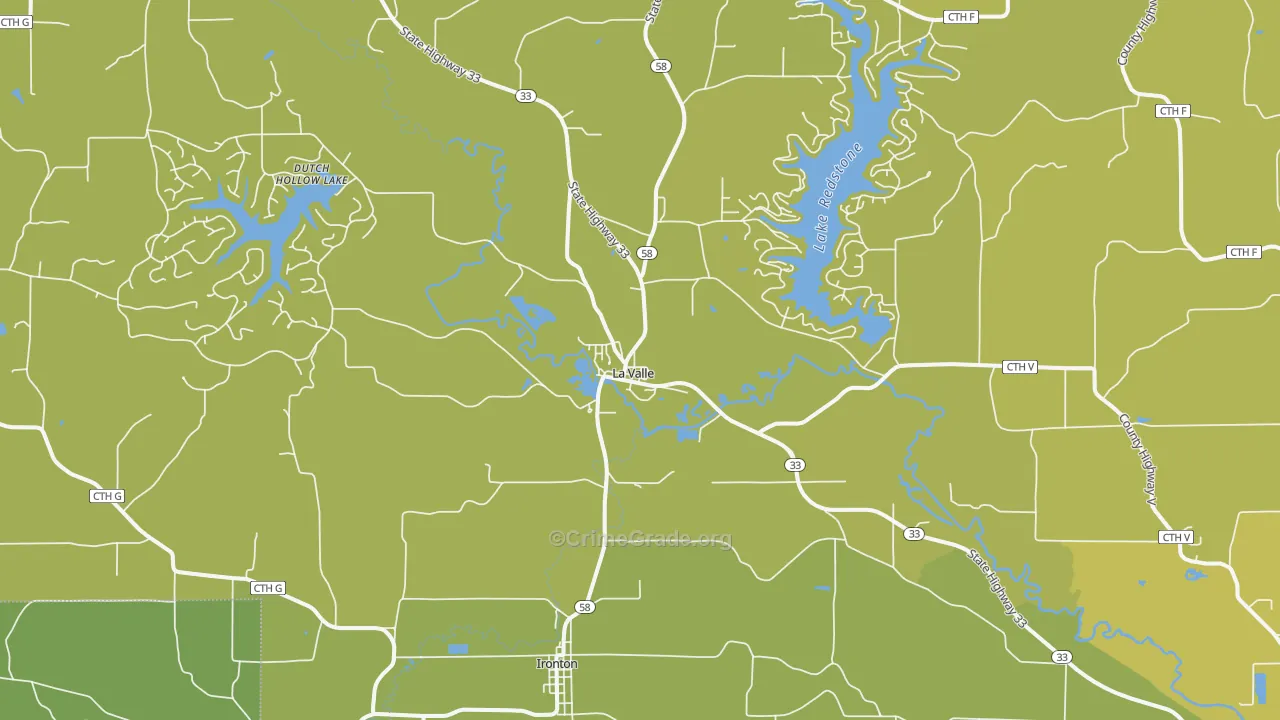 La Valle, WI Map of Vehicle Theft Rates
