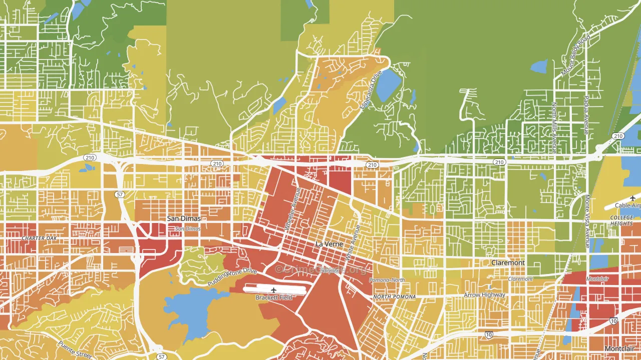 La Verne, CA Map of Vehicle Theft Rates