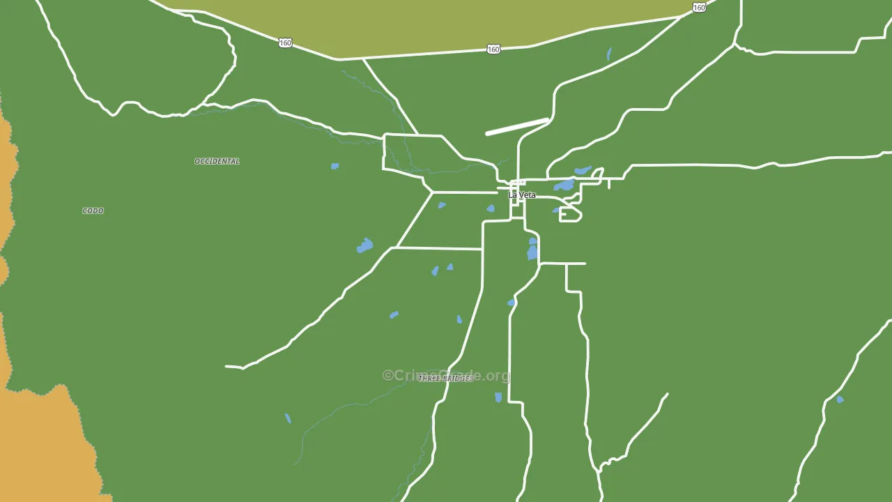 La Veta, CO Map of Vehicle Theft Rates