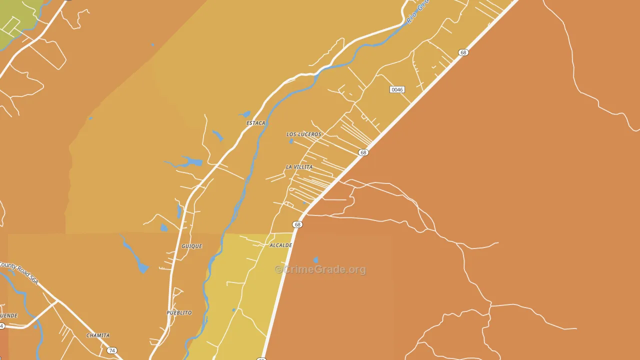 La Villita, NM Map of Vehicle Theft Rates