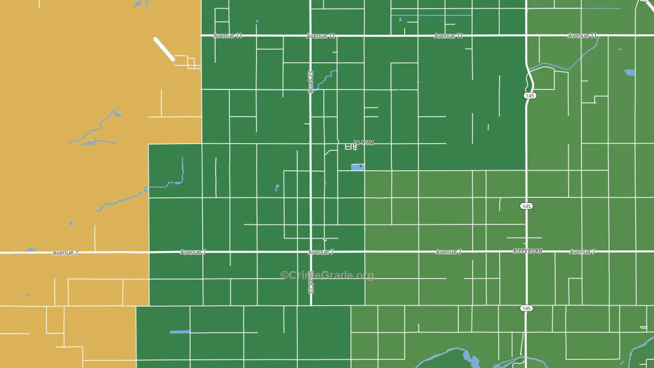 La Vina, CA Map of Vehicle Theft Rates