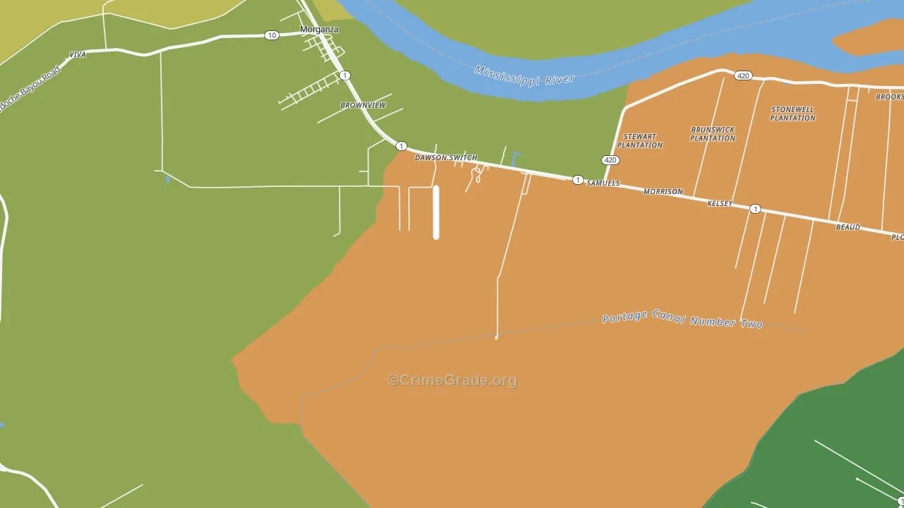 Labarre, LA Map of Vehicle Theft Rates