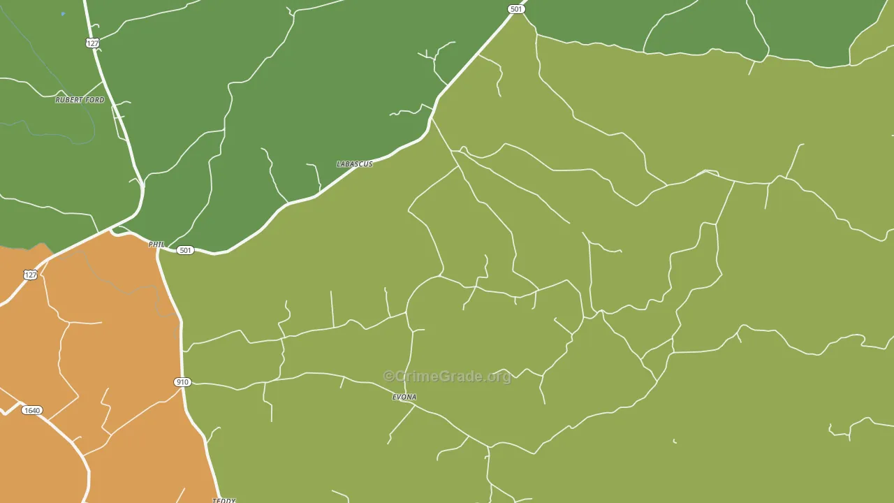 Labascus, KY Map of Vehicle Theft Rates