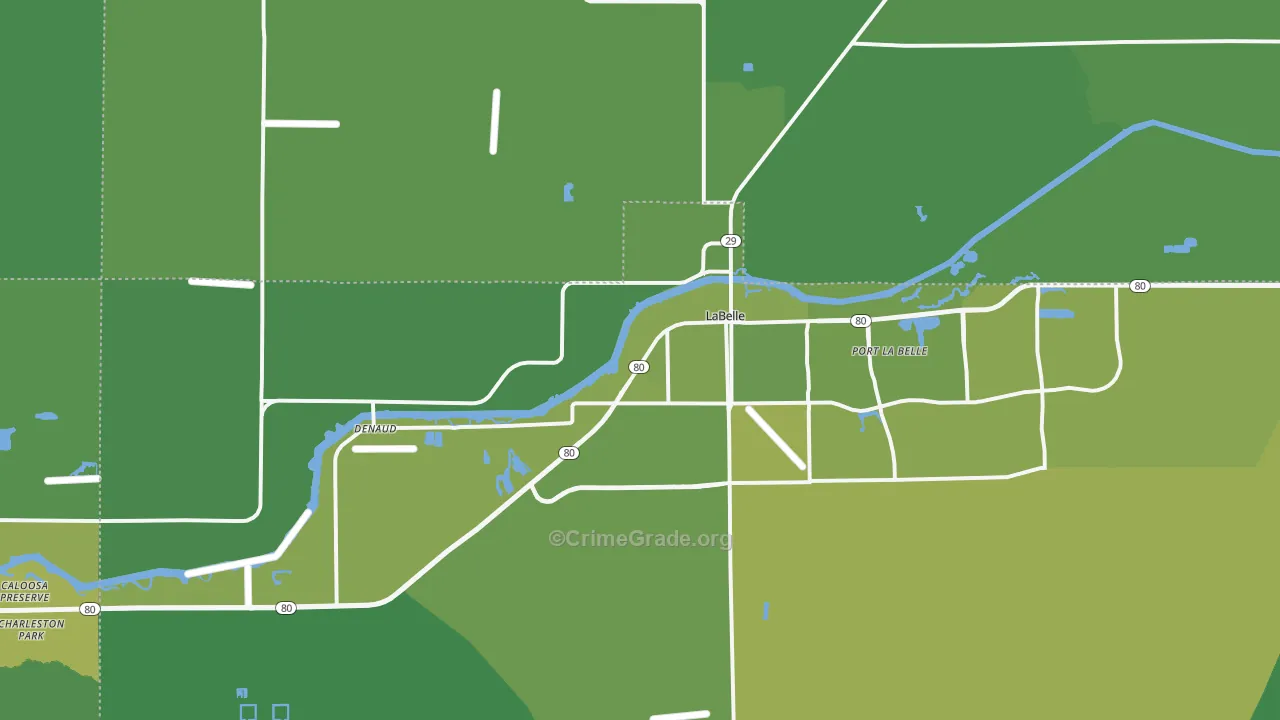 Labelle, FL Map of Vehicle Theft Rates