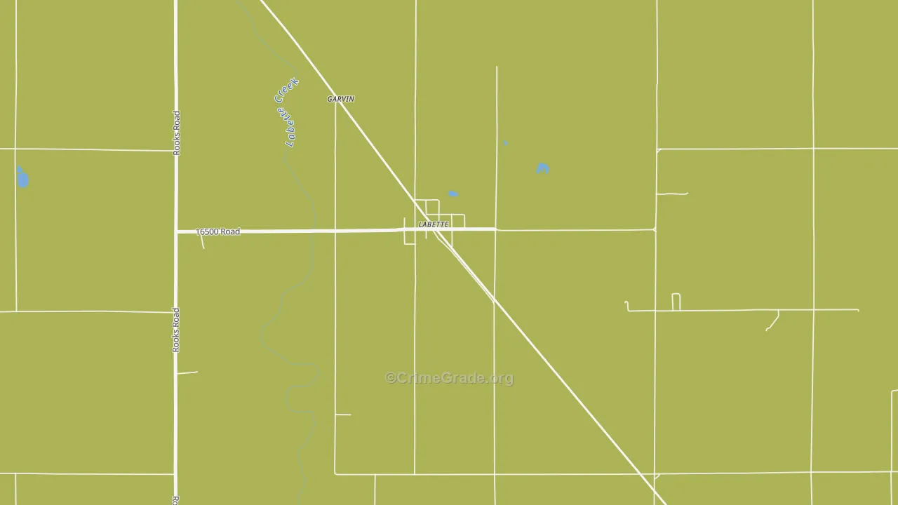 Labette, KS Map of Vehicle Theft Rates